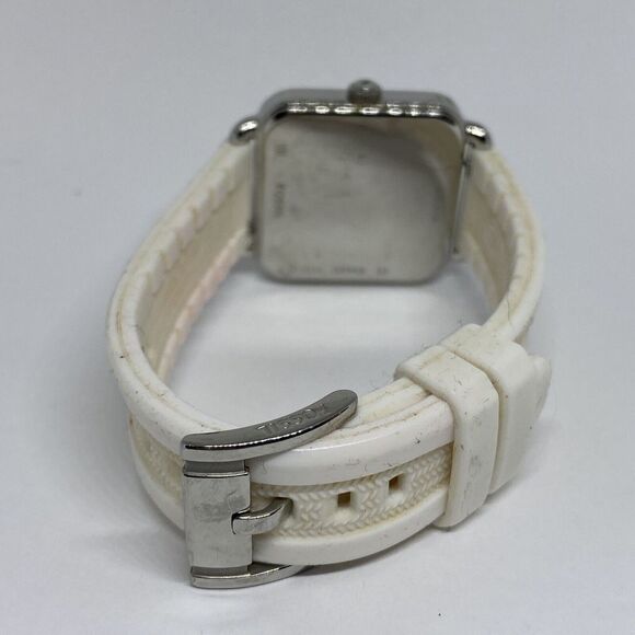 Fossil ES4251 Women's White Silicone Analog Blue Dial Quartz Wrist Watch EY381 - Picture 10 of 12